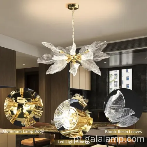 Mesa de jantar de luminária de luminária pendurada no estilo de filial elegante